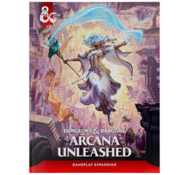 Standard (non-collector) cover image of Arcana Unleashed. Depicts Alustriel Silverhand floating in air with her staff raised, casting a spell. She looks focused and powerful.